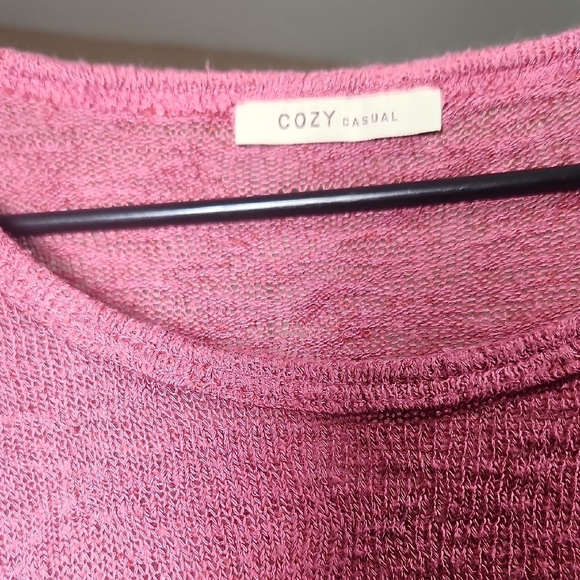 Cozy Casual Asymmetrical Blouse in Purple and Pink - Picture 2 of 7